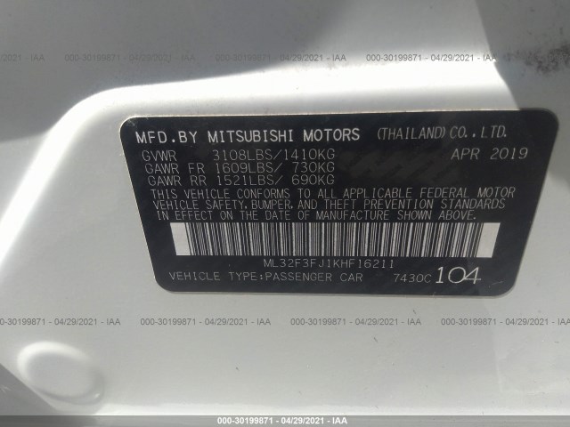 Photo 8 VIN: ML32F3FJ1KHF16211 - MITSUBISHI MIRAGE G4 