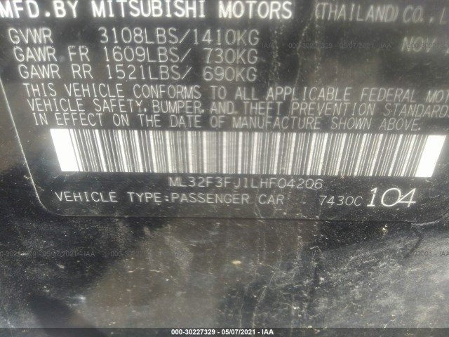 Photo 8 VIN: ML32F3FJ1LHF04206 - MITSUBISHI MIRAGE G4 