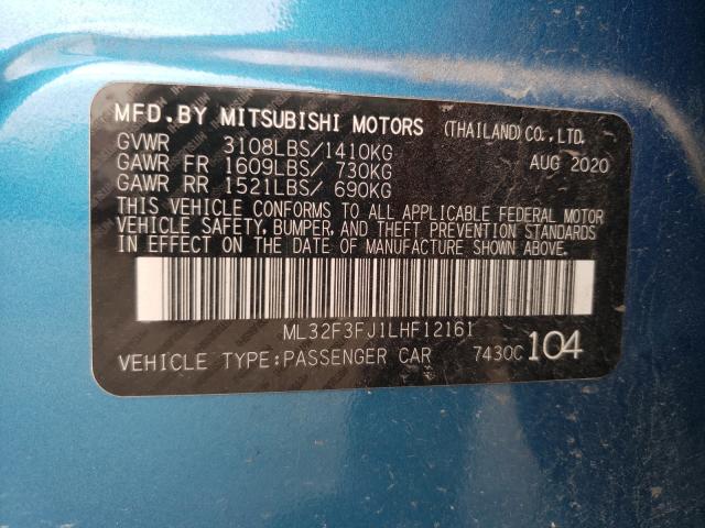 Photo 9 VIN: ML32F3FJ1LHF12161 - MITSUBISHI MIRAGE G4 