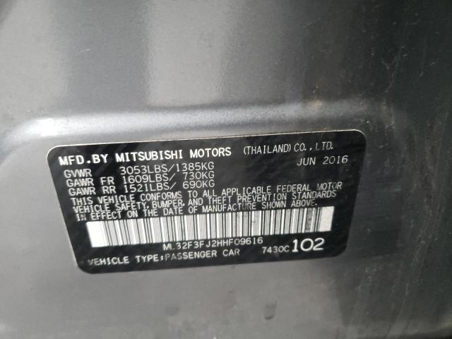 Photo 9 VIN: ML32F3FJ2HHF09616 - MITSUBISHI MIRAGE G4 