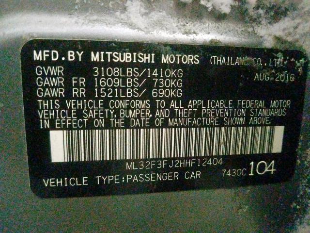 Photo 9 VIN: ML32F3FJ2HHF12404 - MITSUBISHI MIRAGE G4 