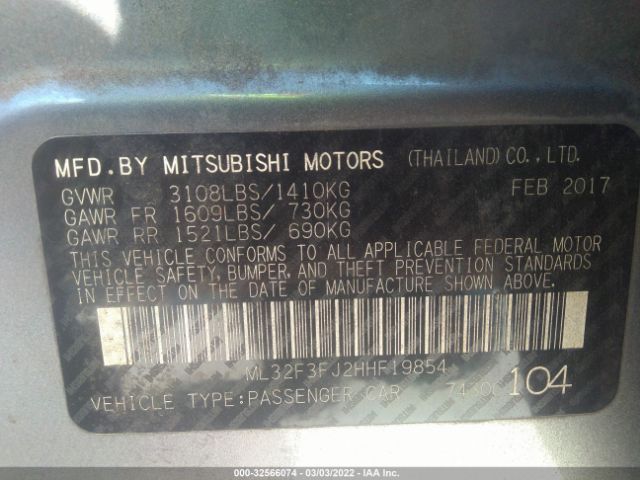 Photo 8 VIN: ML32F3FJ2HHF19854 - MITSUBISHI MIRAGE G4 