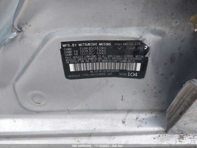 Photo 8 VIN: ML32F3FJ2JHF04096 - MITSUBISHI MIRAGE G4 