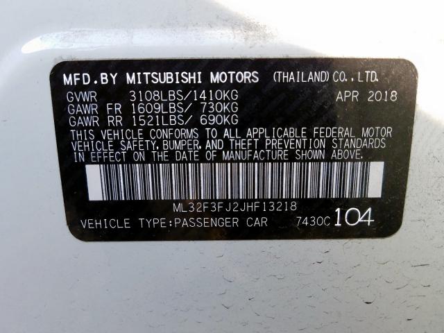 Photo 9 VIN: ML32F3FJ2JHF13218 - MITSUBISHI MIRAGE G4 