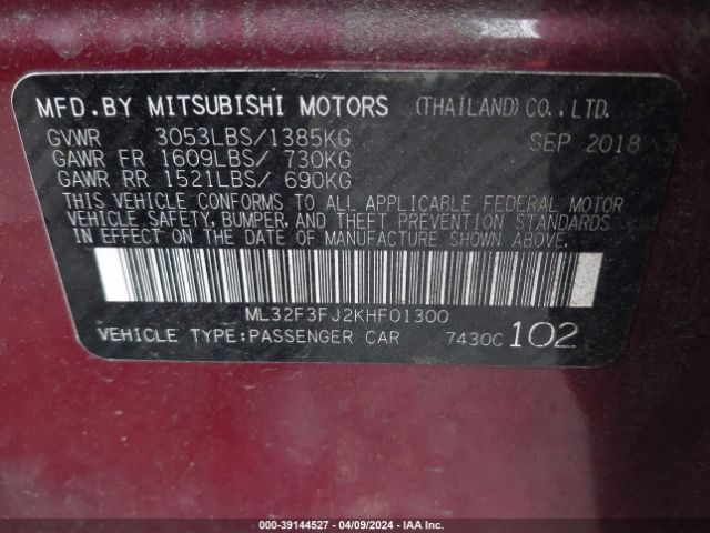 Photo 8 VIN: ML32F3FJ2KHF01300 - MITSUBISHI MIRAGE G4 