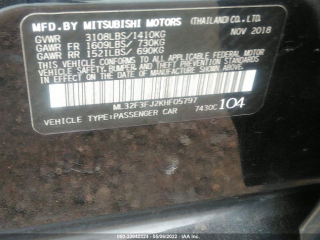 Photo 8 VIN: ML32F3FJ2KHF05797 - MITSUBISHI MIRAGE G4 