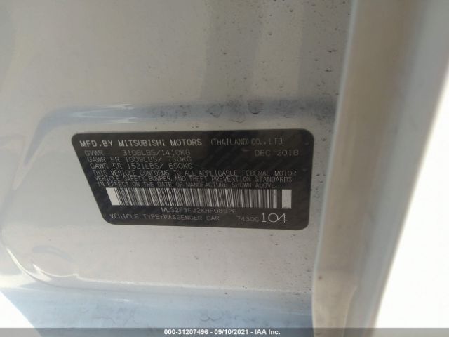 Photo 8 VIN: ML32F3FJ2KHF08926 - MITSUBISHI MIRAGE G4 