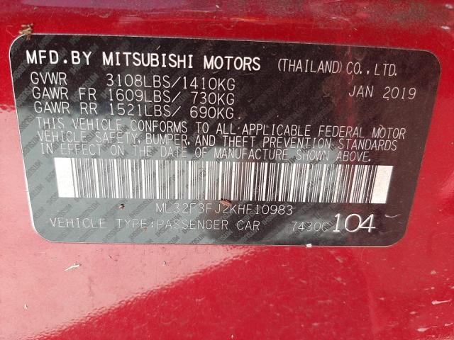 Photo 9 VIN: ML32F3FJ2KHF10983 - MITSUBISHI MIRAGE G4 