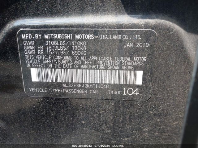 Photo 8 VIN: ML32F3FJ2KHF11048 - MITSUBISHI MIRAGE G4 