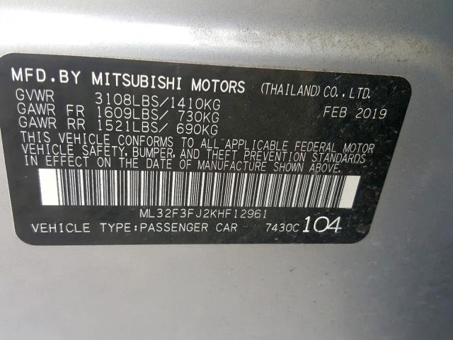 Photo 9 VIN: ML32F3FJ2KHF12961 - MITSUBISHI MIRAGE G4 