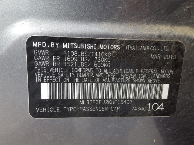 Photo 9 VIN: ML32F3FJ2KHF15407 - MITSUBISHI MIRAGE G4 