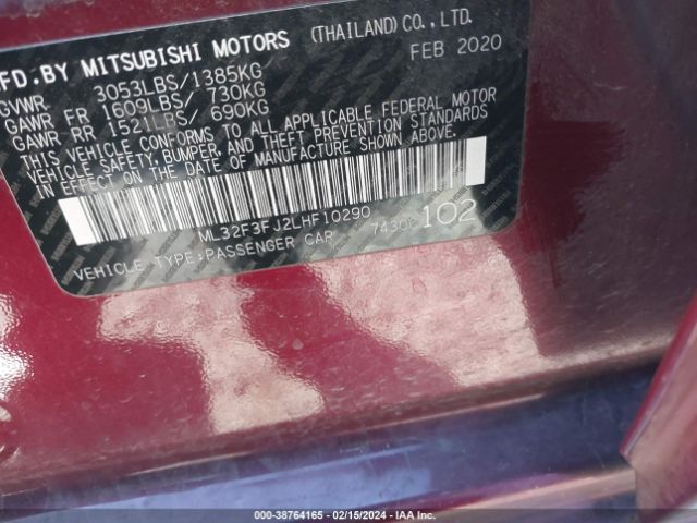 Photo 8 VIN: ML32F3FJ2LHF10290 - MITSUBISHI MIRAGE G4 