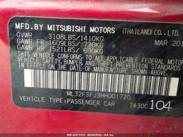 Photo 8 VIN: ML32F3FJ3HH001720 - MITSUBISHI MIRAGE G4 