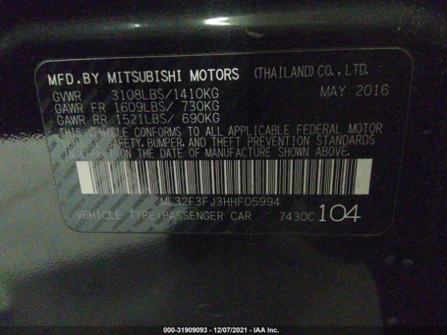 Photo 8 VIN: ML32F3FJ3HHF05994 - MITSUBISHI MIRAGE G4 