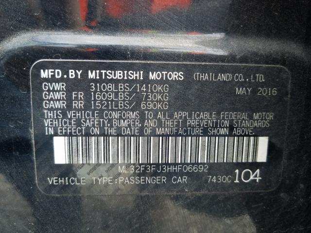 Photo 9 VIN: ML32F3FJ3HHF06692 - MITSUBISHI MIRAGE G4 