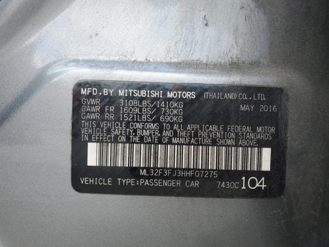 Photo 9 VIN: ML32F3FJ3HHF07275 - MITSUBISHI MIRAGE G4 