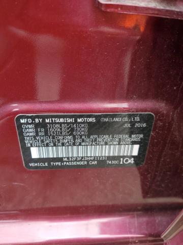 Photo 11 VIN: ML32F3FJ3HHF11231 - MITSUBISHI MIRAGE 