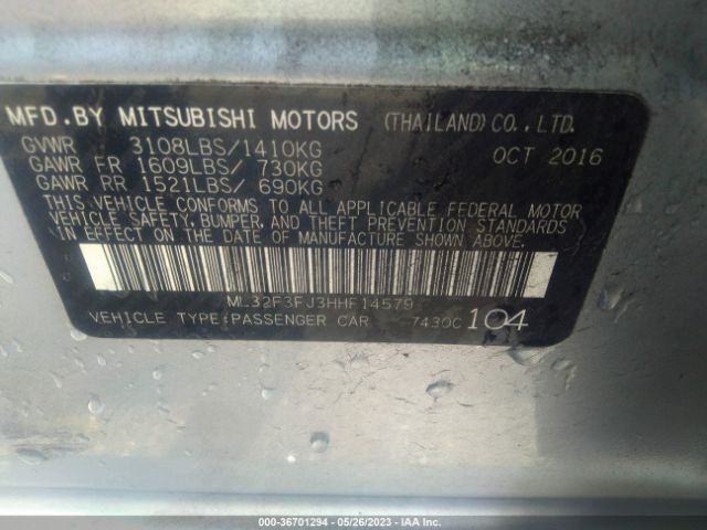 Photo 8 VIN: ML32F3FJ3HHF14579 - MITSUBISHI MIRAGE G4 