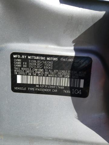 Photo 12 VIN: ML32F3FJ3HHF17448 - MITSUBISHI MIRAGE 