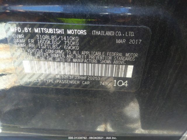 Photo 8 VIN: ML32F3FJ3HHF20253 - MITSUBISHI MIRAGE G4 