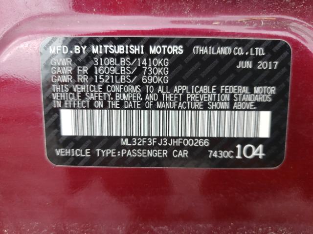 Photo 9 VIN: ML32F3FJ3JHF00266 - MITSUBISHI MIRAGE G4 