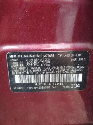 Photo 11 VIN: ML32F3FJ3JHF12482 - MITSUBISHI MIRAGE 