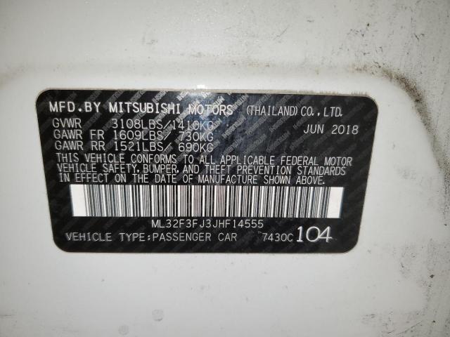 Photo 11 VIN: ML32F3FJ3JHF14555 - MITSUBISHI MIRAGE 