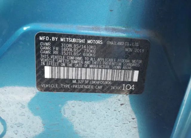 Photo 8 VIN: ML32F3FJ3KHF05906 - MITSUBISHI MIRAGE G4 