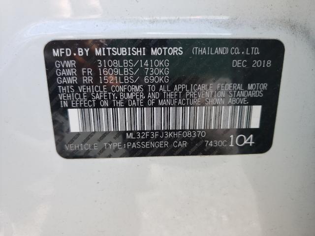 Photo 9 VIN: ML32F3FJ3KHF08370 - MITSUBISHI MIRAGE G4 