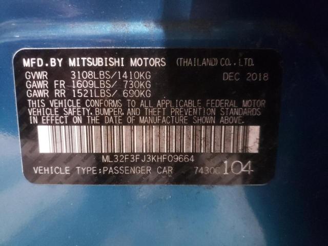 Photo 9 VIN: ML32F3FJ3KHF09664 - MITSUBISHI MIRAGE G4 