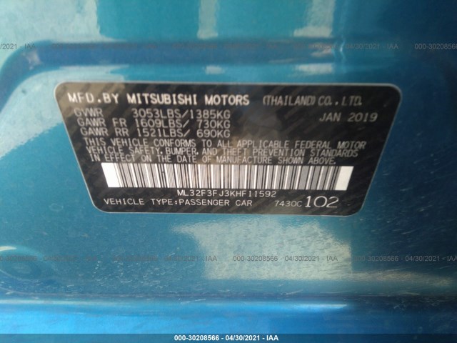 Photo 8 VIN: ML32F3FJ3KHF11592 - MITSUBISHI MIRAGE G4 