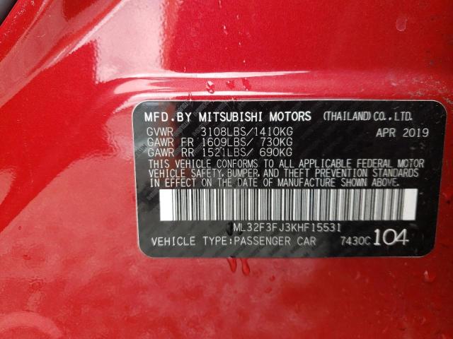 Photo 9 VIN: ML32F3FJ3KHF15531 - MITSUBISHI MIRAGE G4 