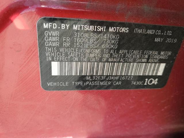 Photo 12 VIN: ML32F3FJ3KHF16727 - MITSUBISHI MIRAGE 