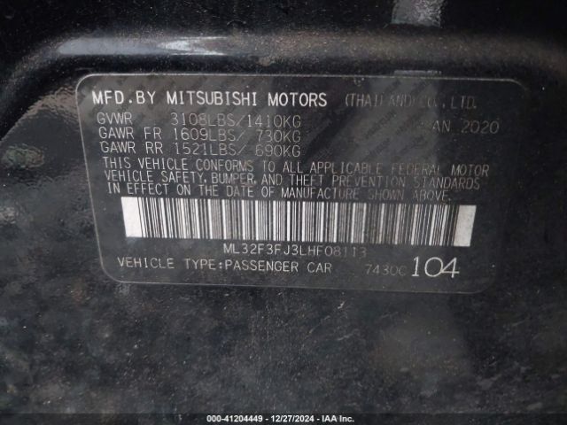 Photo 8 VIN: ML32F3FJ3LHF08113 - MITSUBISHI MIRAGE G4 