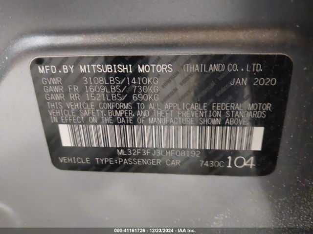 Photo 8 VIN: ML32F3FJ3LHF08192 - MITSUBISHI MIRAGE G4 