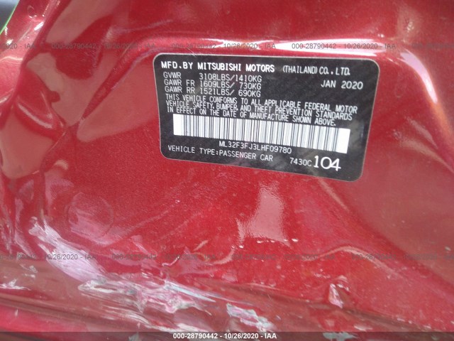 Photo 8 VIN: ML32F3FJ3LHF09780 - MITSUBISHI MIRAGE G4 