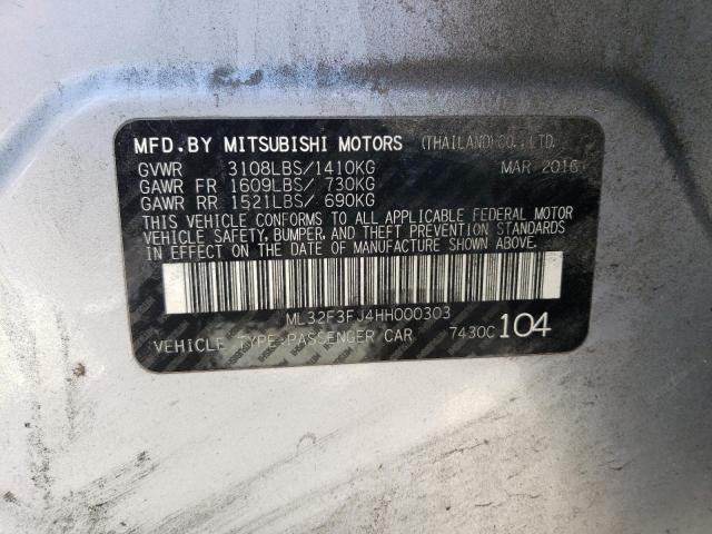 Photo 12 VIN: ML32F3FJ4HH000303 - MITSUBISHI MIRAGE 