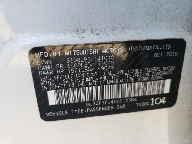 Photo 9 VIN: ML32F3FJ4HHF14364 - MITSUBISHI MIRAGE G4 