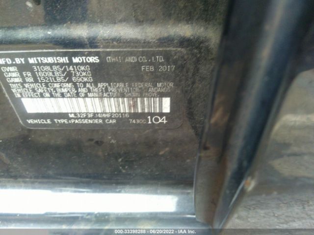 Photo 8 VIN: ML32F3FJ4HHF20116 - MITSUBISHI MIRAGE G4 