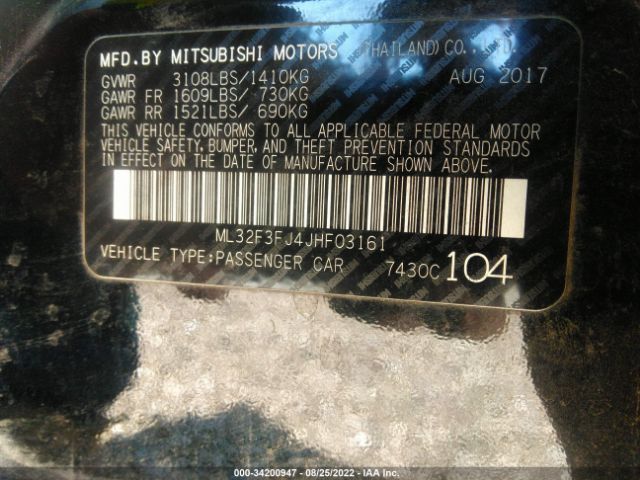 Photo 8 VIN: ML32F3FJ4JHF03161 - MITSUBISHI MIRAGE G4 