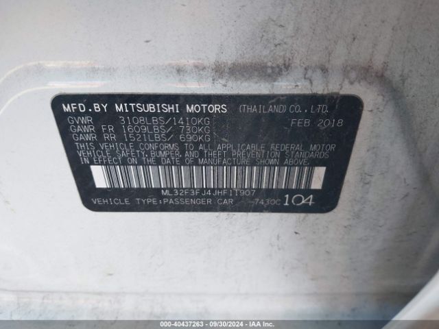 Photo 8 VIN: ML32F3FJ4JHF11907 - MITSUBISHI MIRAGE G4 