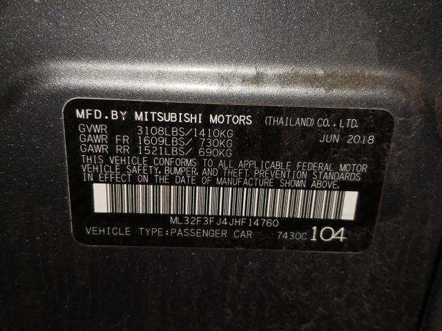 Photo 9 VIN: ML32F3FJ4JHF14760 - MITSUBISHI MIRAGE G4 