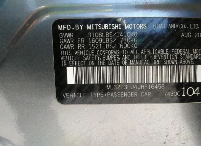 Photo 8 VIN: ML32F3FJ4JHF16458 - MITSUBISHI MIRAGE G4 