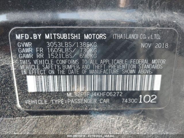 Photo 8 VIN: ML32F3FJ4KHF06272 - MITSUBISHI MIRAGE G4 