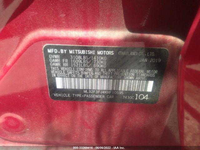 Photo 8 VIN: ML32F3FJ4KHF10595 - MITSUBISHI MIRAGE G4 