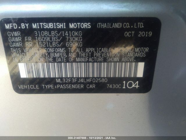 Photo 8 VIN: ML32F3FJ4LHF02580 - MITSUBISHI MIRAGE G4 