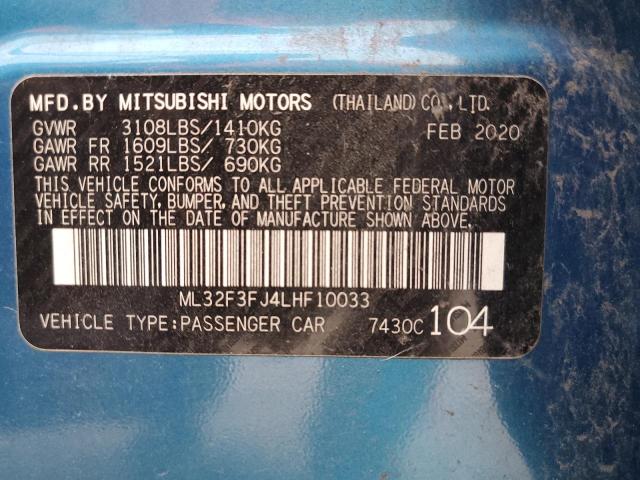 Photo 12 VIN: ML32F3FJ4LHF10033 - MITSUBISHI MIRAGE 