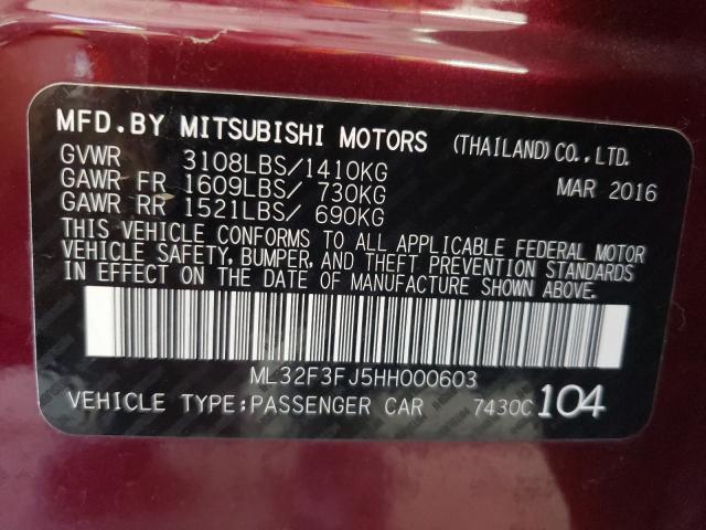 Photo 9 VIN: ML32F3FJ5HH000603 - MITSUBISHI MIRAGE G4 