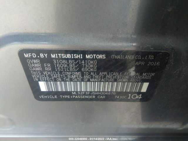 Photo 8 VIN: ML32F3FJ5HH004876 - MITSUBISHI MIRAGE G4 