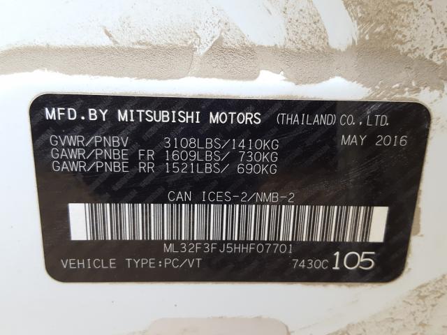 Photo 9 VIN: ML32F3FJ5HHF07701 - MITSUBISHI MIRAGE G4 